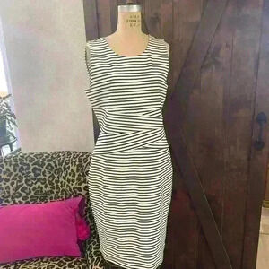 BOLD elements Black and White Striped Dress